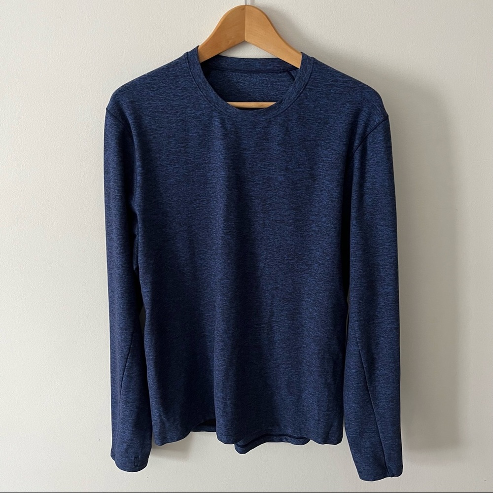 Lululemon Surge Warm Long Sleeve / Medium / Heathered Moroccan Blue Mens Run - Picture 4 of 10